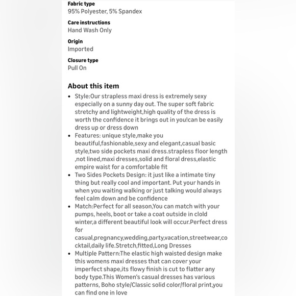 NWT Orange Floral Strapless Maxi Dress-S - Picture 11 of 12